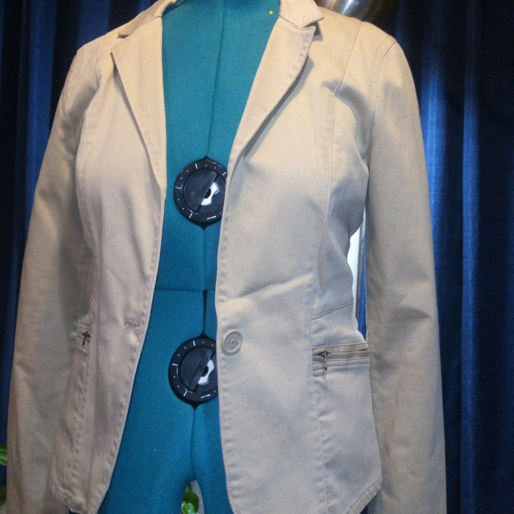 Calvin Klein Jeans Tan Hourglass Blazer Sz M - Picture 14 of 15